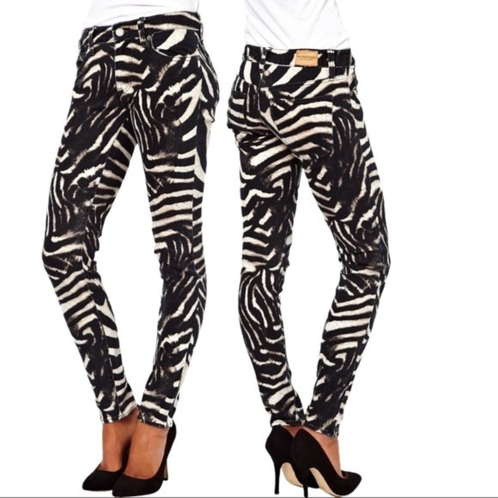 RALPH LAUREN DENIM & SUPPLY Side Zippers Zebra Skinny Jeans 28 - Picture 3 of 14
